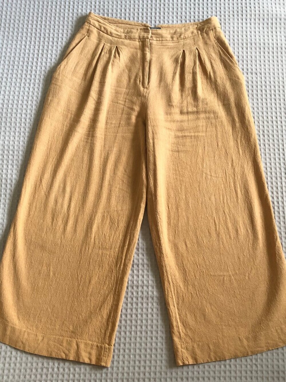 Worthington Cropped Wide Leg Mustard Pants - Size 6 - Picture 2 of 10